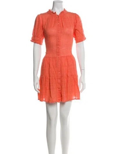 Pre-owned Apiece Apart Crew Neck Mini Dress In Orange