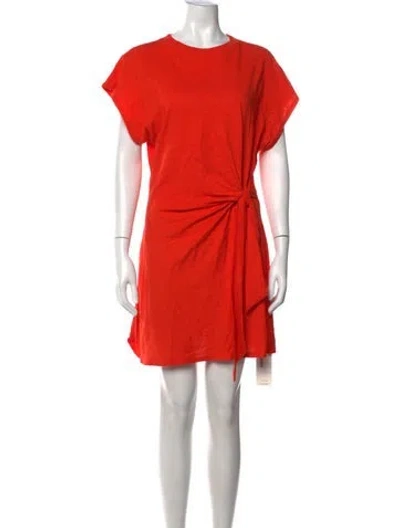 Pre-owned Apiece Apart Crew Neck Mini Dress In Orange