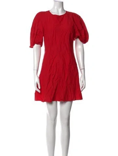 Pre-owned Apiece Apart Crew Neck Mini Dress In Red