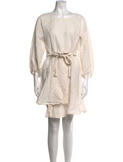 Pre-owned Apiece Apart Crew Neck Mini Dress In White