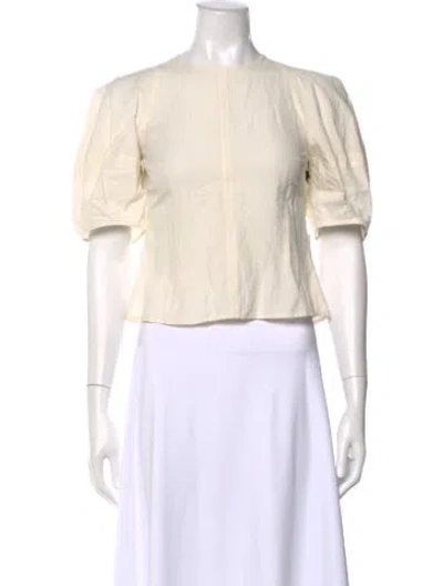 Pre-owned Apiece Apart Crew Neck Short Sleeve Blouse In Neutrals