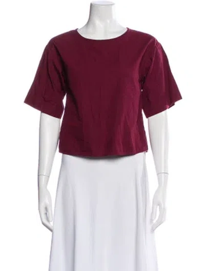 Pre-owned Apiece Apart Crew Neck Short Sleeve Top In Burgundy