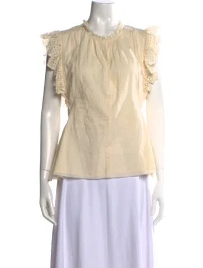 Pre-owned Apiece Apart Crew Neck Sleeveless Blouse In Neutrals
