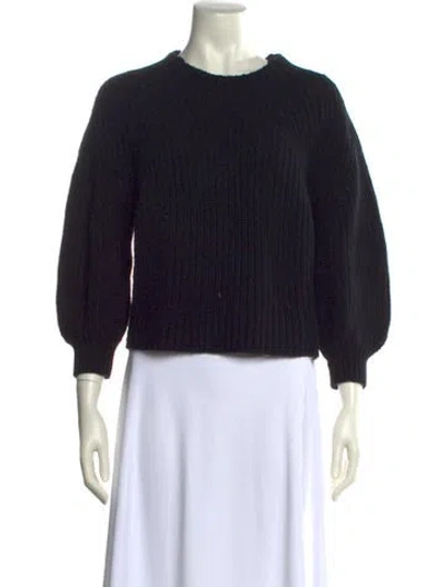 Pre-owned Apiece Apart Crochet Crew Neck Sweater In Black