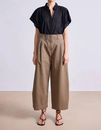 Apiece Apart Cropped Cybil Trouser In Oak