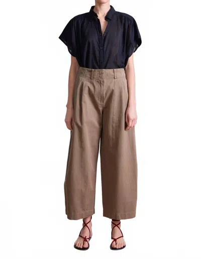 Apiece Apart Cropped Cybil Trouser In Oak In Brown