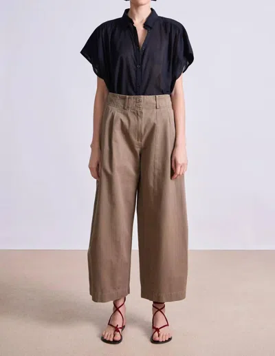 Apiece Apart Cropped Cybil Trousers In Oak