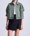 Apiece Apart Cropped Trapeze Jacket In Thyme