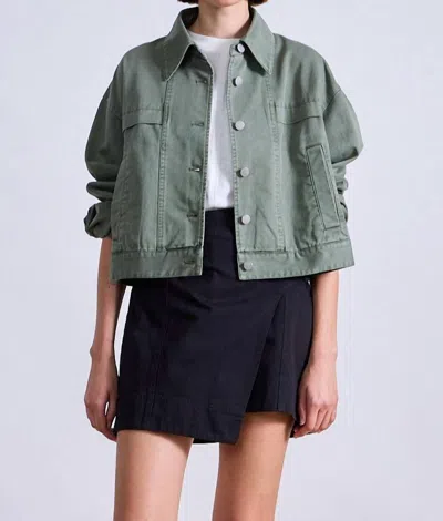 Apiece Apart Cropped Trapeze Jacket In Thyme