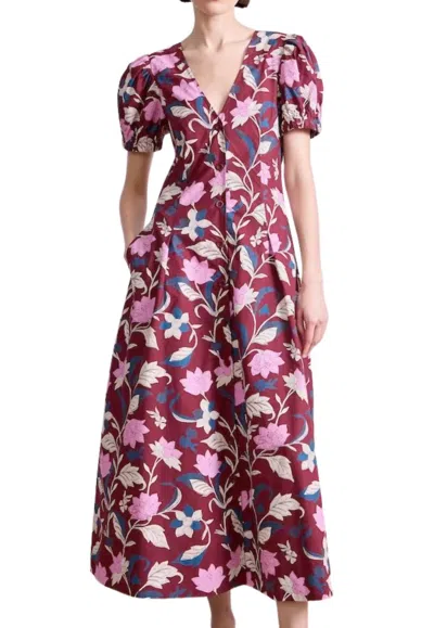 Apiece Apart Dia Maxi Dress In Essa Floral Merlot Efmer In Multi