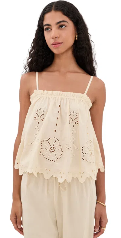 Apiece Apart Embroidered Cami Top Ecru In Neutral