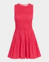 Apiece Apart Fabiana Sleeveless Shirred Mini Dress In Berry