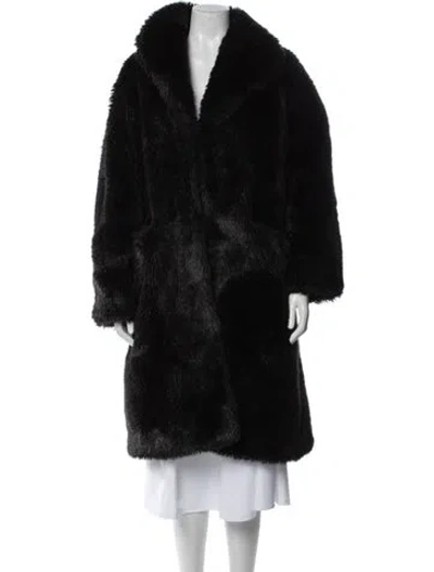 Pre-owned Apiece Apart Faux Fur Coat In Black