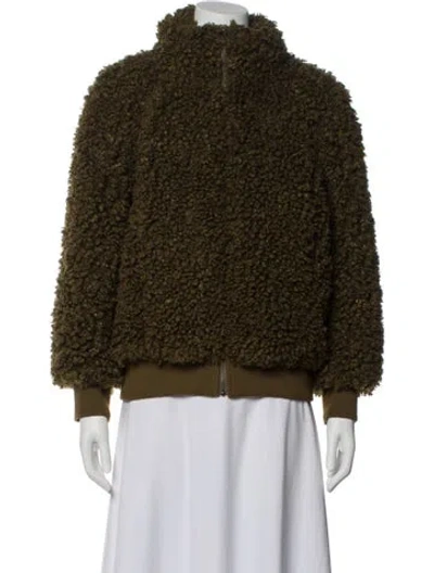 Pre-owned Apiece Apart Faux Fur Jacket In Green