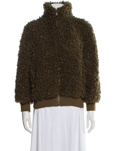 Pre-owned Apiece Apart Faux Fur Jacket In Green