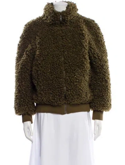 Pre-owned Apiece Apart Faux Fur Jacket In Green
