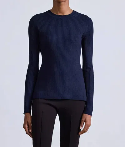 Apiece Apart Fine Gauge Second Skin Sweater In Navy In Blue