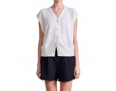 APIECE APART FINE WEIGHT CROPPED VEST IN CREAM