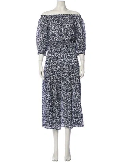 Pre-owned Apiece Apart Floral Print Long Dress In Black