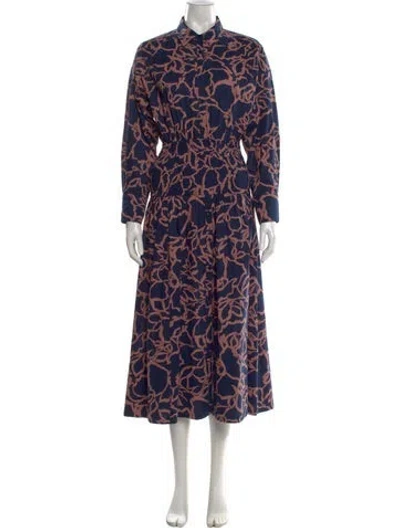 Pre-owned Apiece Apart Floral Print Long Dress In Blue