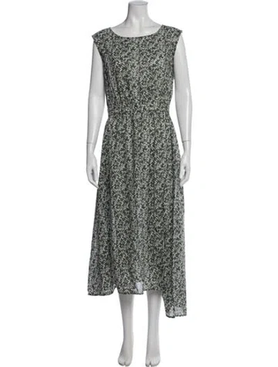 Pre-owned Apiece Apart Floral Print Long Dress In Green