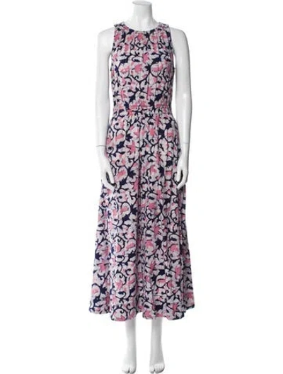 Pre-owned Apiece Apart Floral Print Long Dress In Multi