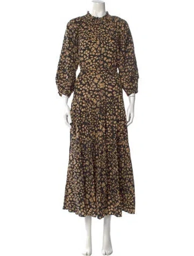 Pre-owned Apiece Apart Floral Print Long Dress In Multi