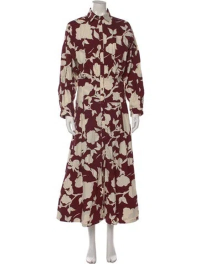 Pre-owned Apiece Apart Floral Print Long Dress In Multi