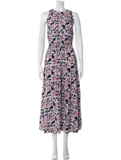 Pre-owned Apiece Apart Floral Print Long Dress In Multi