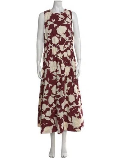 Pre-owned Apiece Apart Floral Print Long Dress In Multi