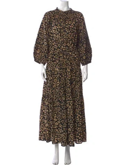 Pre-owned Apiece Apart Floral Print Long Dress In Multi
