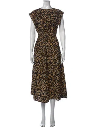 Pre-owned Apiece Apart Floral Print Long Dress In Multicolor