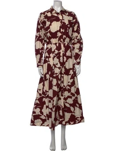 Pre-owned Apiece Apart Floral Print Long Dress In Multicolor