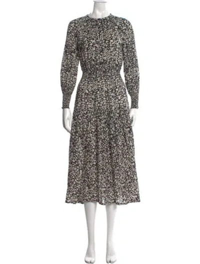 Pre-owned Apiece Apart Floral Print Long Dress In Neutral
