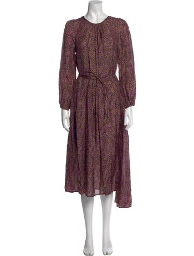 Pre-owned Apiece Apart Floral Print Long Dress In Pink