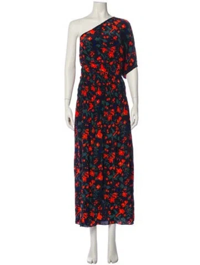 Pre-owned Apiece Apart Floral Print Long Dress In Red