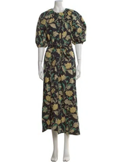 Pre-owned Apiece Apart Floral Print Long Dress W/ Tags In Multi
