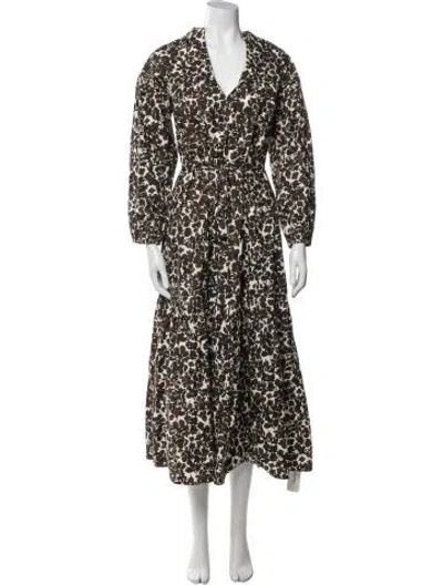 Pre-owned Apiece Apart Floral Print Midi Length Dress In Multi