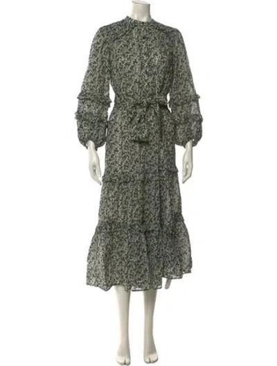Pre-owned Apiece Apart Floral Print Midi Length Dress In Multi