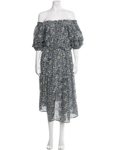 Pre-owned Apiece Apart Floral Print Midi Length Dress In Multi