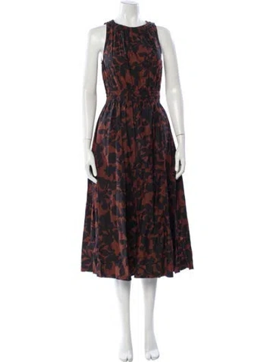 Pre-owned Apiece Apart Floral Print Midi Length Dress In Multi
