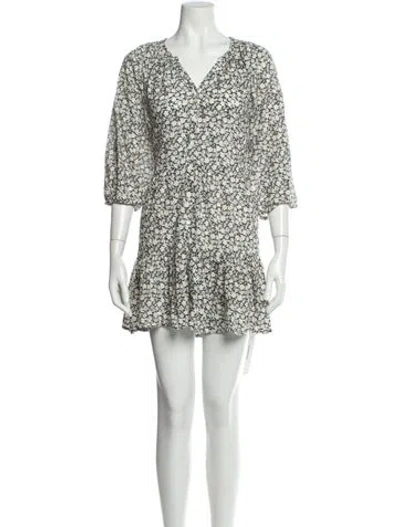 Pre-owned Apiece Apart Floral Print Mini Dress In Black