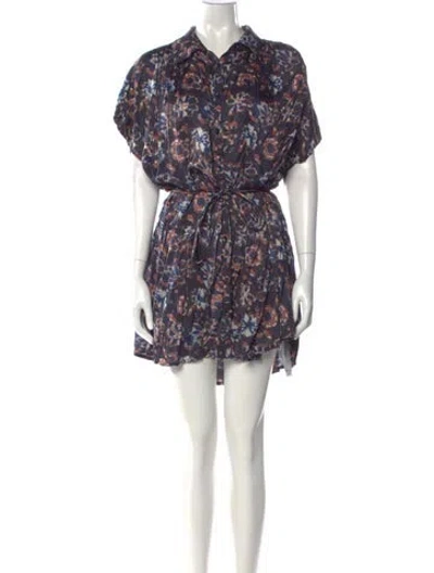 Pre-owned Apiece Apart Floral Print Mini Dress In Black