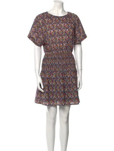 Pre-owned Apiece Apart Floral Print Mini Dress In Black
