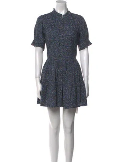 Pre-owned Apiece Apart Floral Print Mini Dress In Black