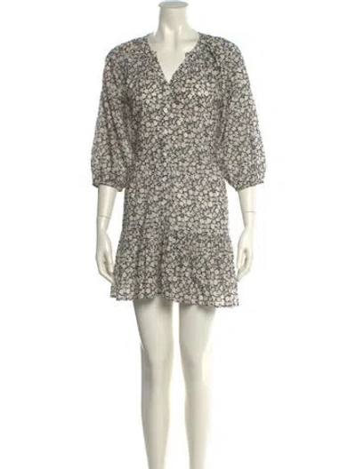 Pre-owned Apiece Apart Floral Print Mini Dress In Black