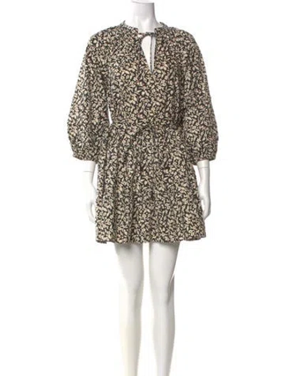 Pre-owned Apiece Apart Floral Print Mini Dress In Black