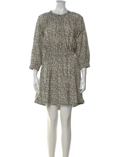 Pre-owned Apiece Apart Floral Print Mini Dress In Black