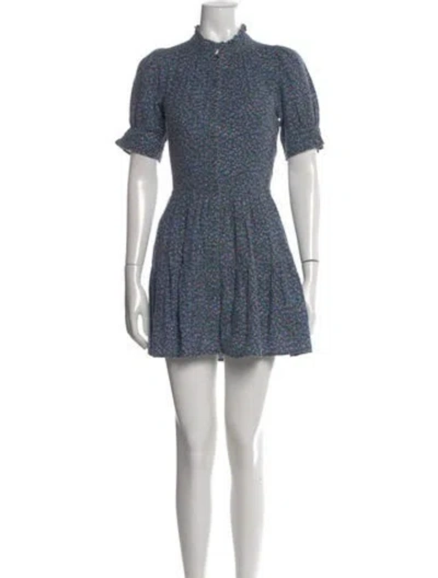 Pre-owned Apiece Apart Floral Print Mini Dress In Black