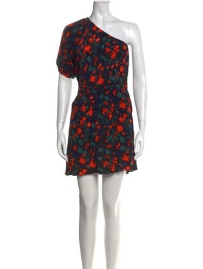 Pre-owned Apiece Apart Floral Print Mini Dress In Black